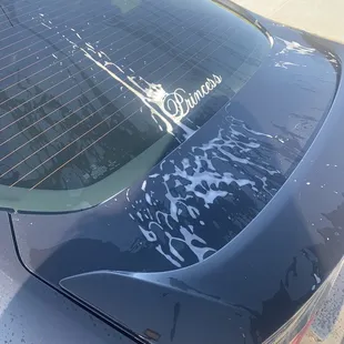 rear end dripping soap and water