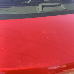 My brand new car is scratched!!! Can't believe these people take no responsibility.