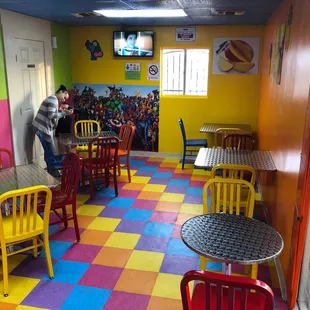  a brightly colored restaurant