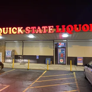 a car parked in front of the store