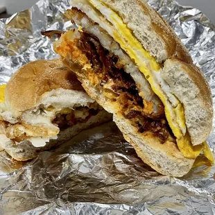 House Breakfast Sandwich $9 Bacon, Egg, Cheese, Hashbrown