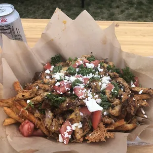 Loaded fries with chicken