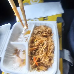 Pad Thai with plastic