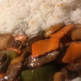 Combination- Beef in Garlic Sauce with Spring Roll!