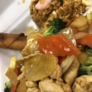 chicken and broccoli, great portions and flavor