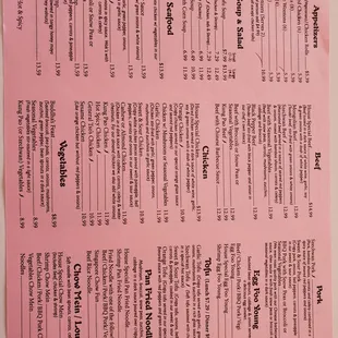 Page 2 of Menu, May 2024