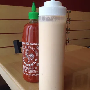 Sauces at every table.