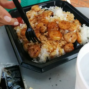 Shrimp with white rice