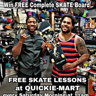 QUICKIE-MART has been giving FREE SKATE LESSONS every Saturday since 2006.