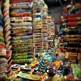 Quickie-Mart over a thousand Skate Boards and Completes in Stock.