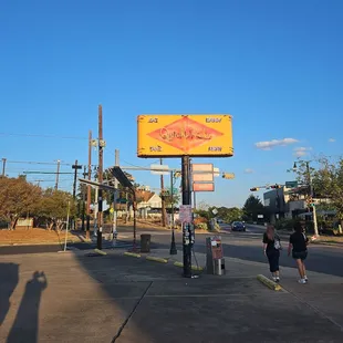 a sign for a fast food restaurant