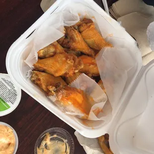 chicken wings and fried chicken, food