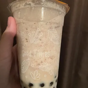 Twix milkshake with boba