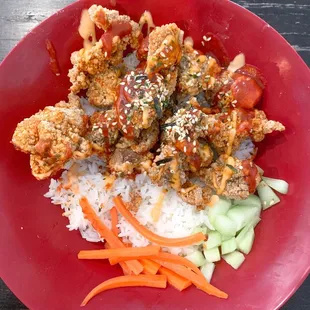 popcorn chicken bowl