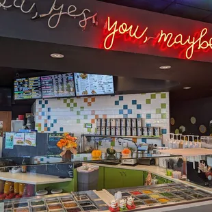 the inside of a restaurant