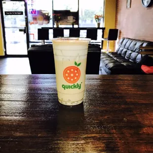 Crema Green Milk Tea with Agar Boba