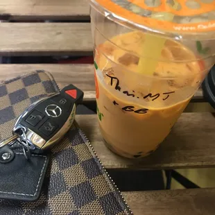 I had to re edit my caption because I am new to yelp haha ! But my sister and I got Thai Milk Tea and her and I are obsessed !