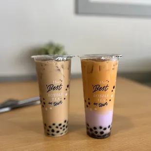 classic boba tea and dragon milk tea