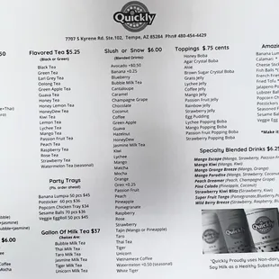 menu