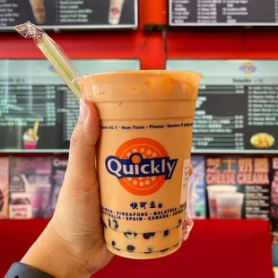Half thai milk tea &amp; black milk tea