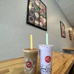 Regular Vietnamese Coffe &amp; Large Taro Tea