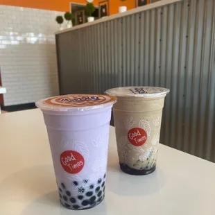 Taro Milk Tea and Vietnamese Coffee with Coffee Jelly