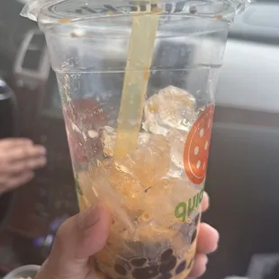 Thai milk tea with boba