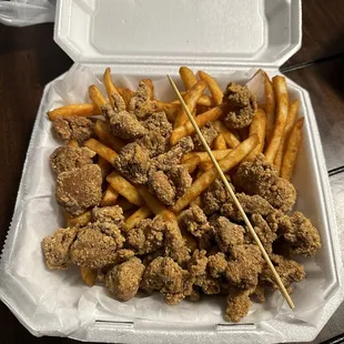 Popcorn Chicken combo with seasoned fries