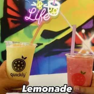 Mango lemonade and strawberry lemonade freeze