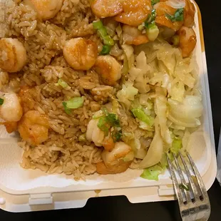 Huge amount of food. Shrimp hibachi