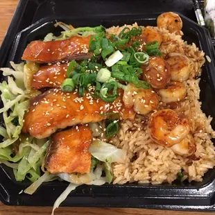 Salmon and shrimp