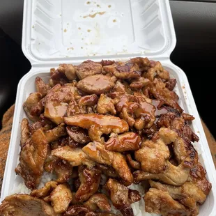 Chicken Teriyaki White Rice no Vegetables, Extra Chicken