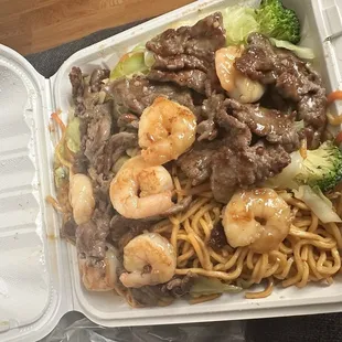 Beef and shrimp combo w/ noodles