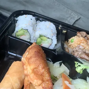 a tray of food