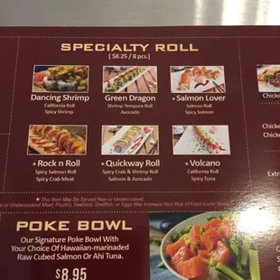 salads, menu
