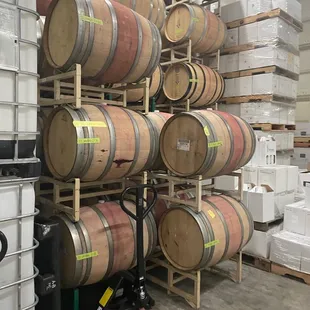 Wine barrels on our tour