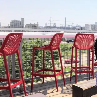 Rooftop patio overlooking downtown Denver