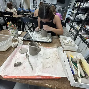 Clay sculpting set-up