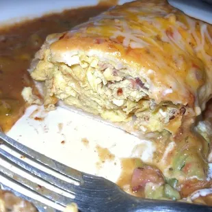 Meat lovers breakfast burrito (?) Where's the meat?