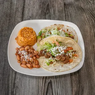 a plate of mexican food