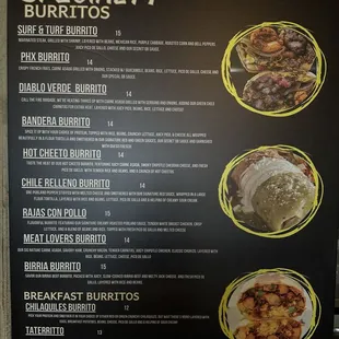 Specialty Burritos