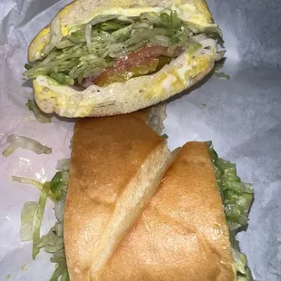Mini turkey sandwich with skimpy portion of turkey meat.