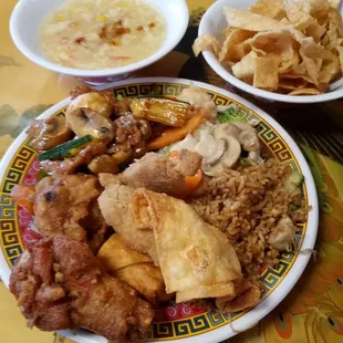 Mix of buffet offerings.