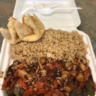 King pao chicken,fried rice