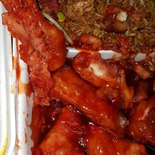 This is the first piece I tried to pull out and the chicken came right out of the absolutely soaked batter.
