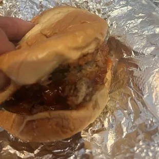 My Hot BBQ pork sandwich was real good $4.99 i think