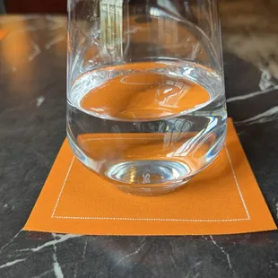 Just water on a pretty napkin