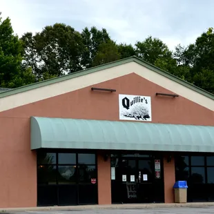 the front of the building