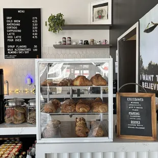 a display of baked goods