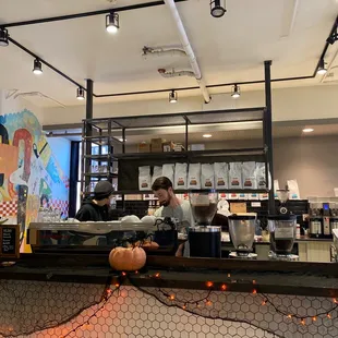The baristas at work.   Just passed by this gem walking around.